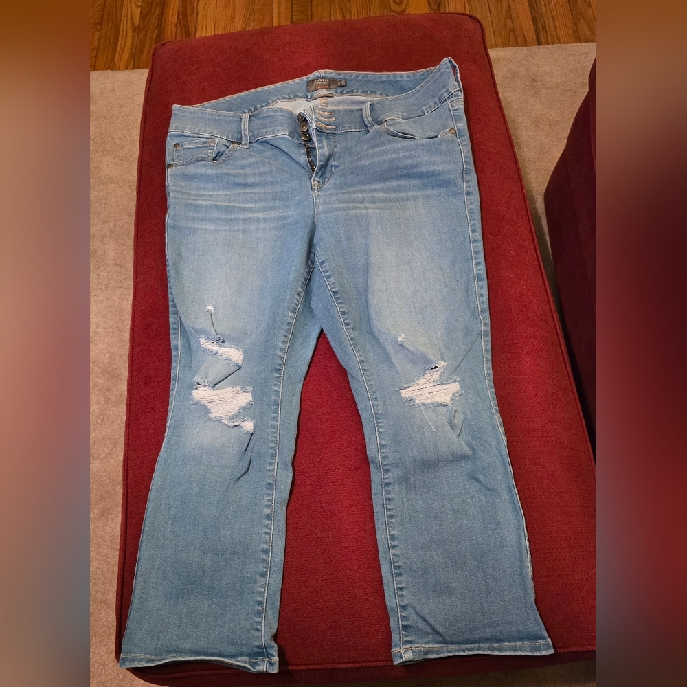 Torrid Light Blue Distressed Jeggings